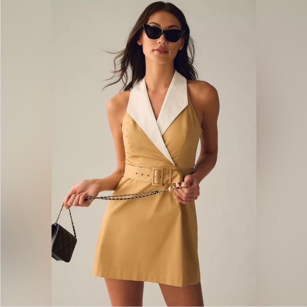 Hutch Belted Collar Mini Dress
